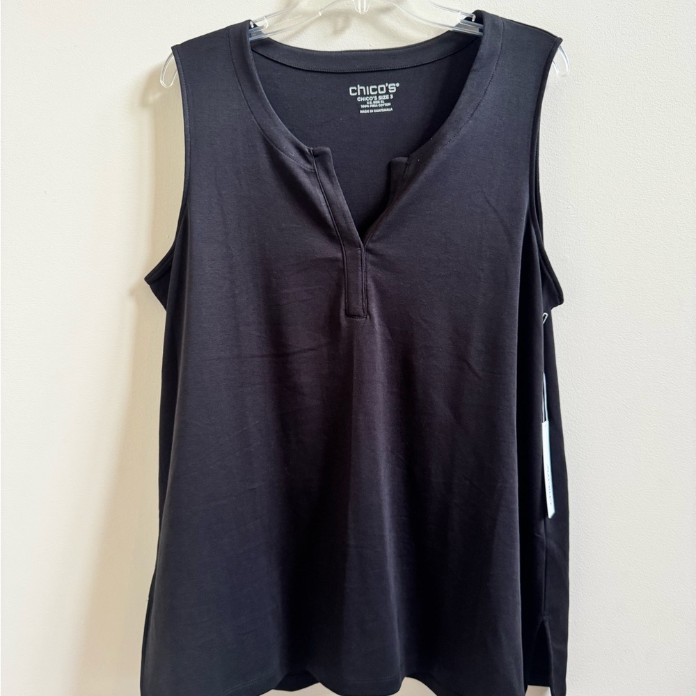 Chico's Black Relaxed Tank Top